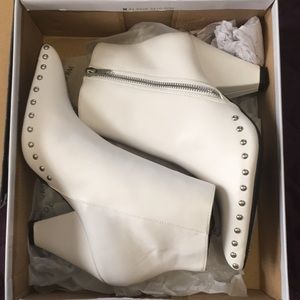Studded white booties. Size 8. Brand NWT!